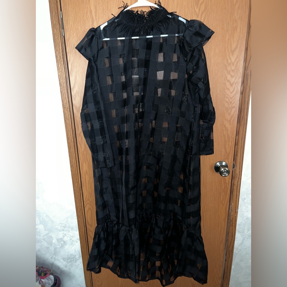 Elegant Black Checkered Dress